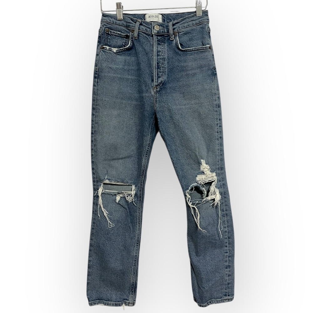 Agolde Riley High Rise Crop Jean Size 25 - Picture 4 of 10